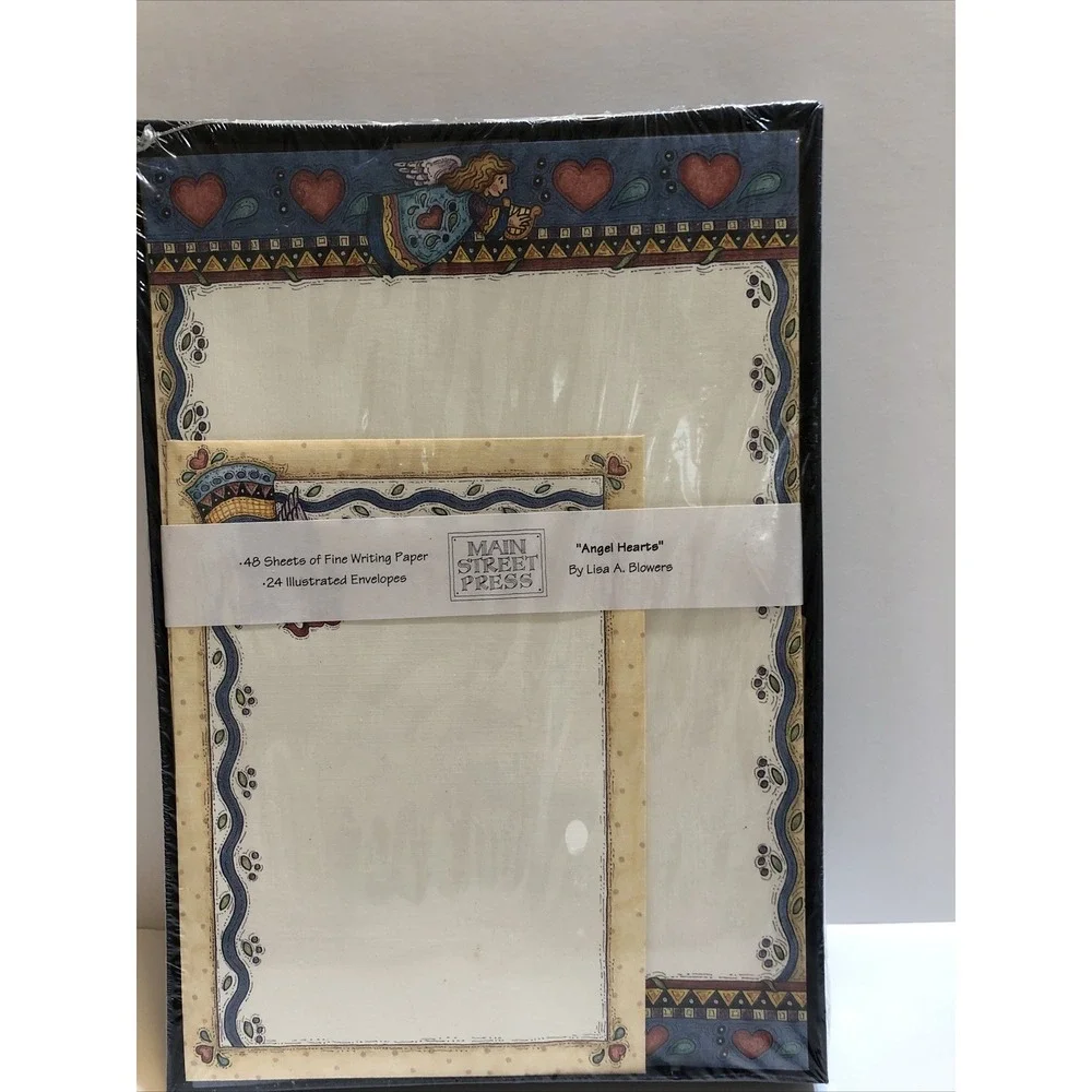 Vintage 1995 Lisa A. Blowers Angel Hearts Boxed Stationery NOS 48 Sheets